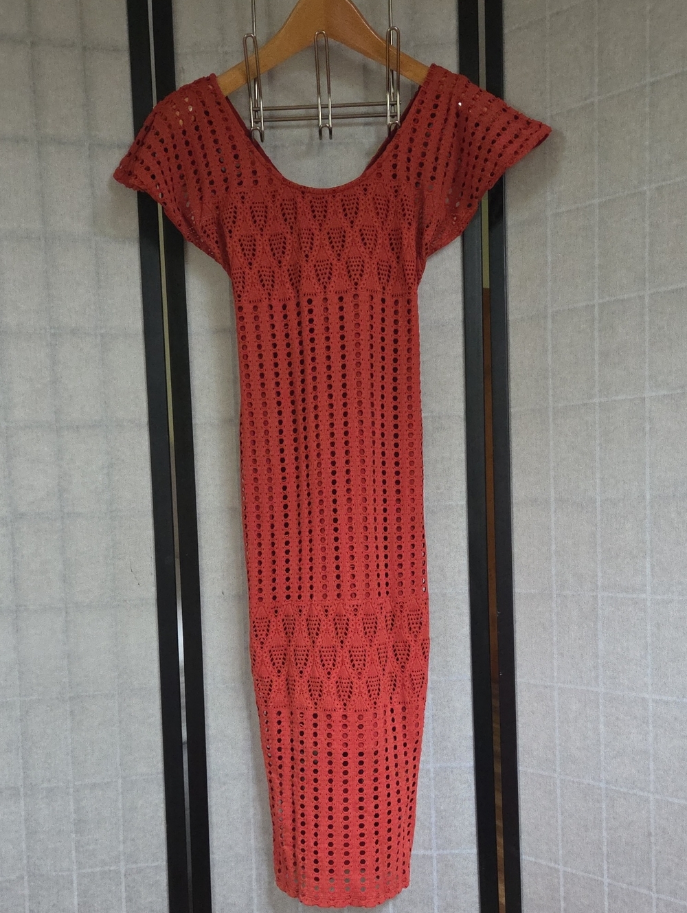 Anthropologie HD in Paris Piacere Open-Knit Crochet Midi Dress